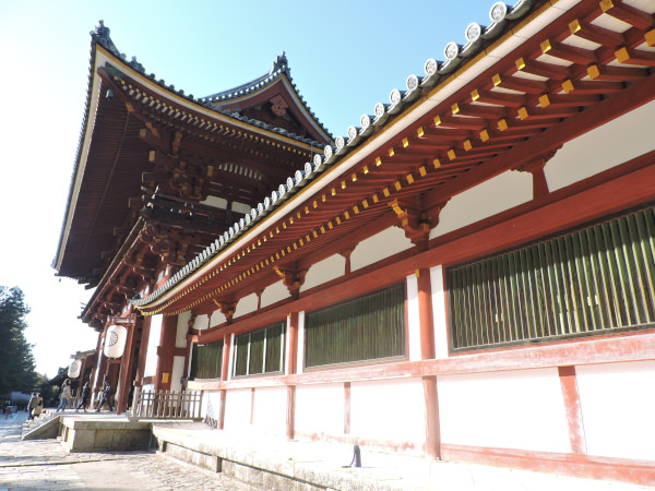 architecture of temple in Todai-Ji in Nara Japan 