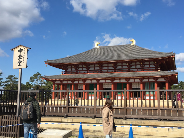 Chū-Kondō Central Golden Hall(中金堂) in Nara Japan